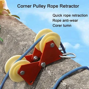 90 Degree Angle Groove Wheel Rope Retract Pulley, Foldable Labor-Saving Aerial Work Cable Roller Edge Retractor with Hooks, Heavy Duty Lifting Pulley System 90 Degree Angle Groove Wheel Rope Retract Pulley, Foldable Labor-Saving Aerial Work Cable Roller Edge Retractor with Hooks, Heavy Duty Lifting Pulley System