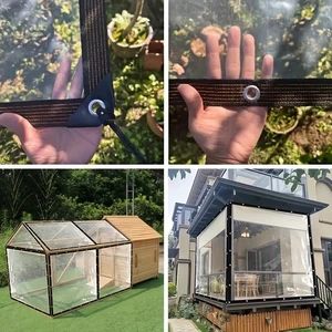 Transparent PVC Plastic Tarpaulin, Waterproof Rainproof Windproof Cold Insulation Sheet, Clear Outdoor Protective Cover for Balcony Patio Garden Transparent PVC Plastic Tarpaulin, Waterproof Rainproof Windproof Cold Insulation Sheet, Clear Outdoor Protective Cover for Balcony Patio Garden