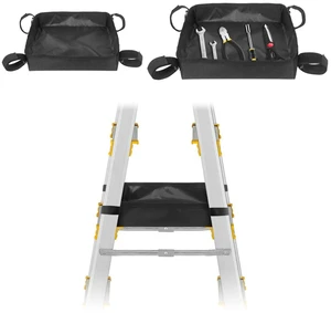 Portable Ladder Tool Kit, Collapsible Black Ladder Storage Rack, Heavy Duty Ladder Organizer for Garage Workshop Home Portable Ladder Tool Kit, Collapsible Black Ladder Storage Rack, Heavy Duty Ladder Organizer for Garage Workshop Home