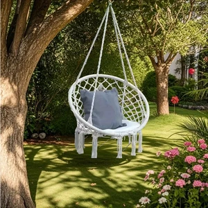 Outdoor Camping Woven Hammock Swing with Tassels, Indoor Leisure Hanging Chair, Garden Patio Balcony Hammock Outdoor Camping Woven Hammock Swing with Tassels, Indoor Leisure Hanging Chair, Garden Patio Balcony Hammock