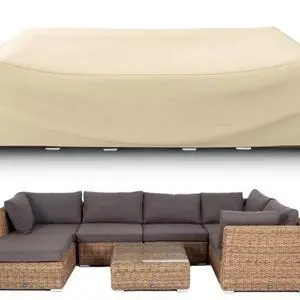 Rectangular Patio Furniture Set Cover, HeavyDuty Oxford Fabric Outdoor Sectional Sofa Table Protector, Waterproof UVTear Resistant AllWeather Furniture Cover with Adjustable Buckle Straps, Beige Rectangular Patio Furniture Set Cover, HeavyDuty Oxford Fabric Outdoor Sectional Sofa Table Protector, Waterproof UVTear Resistant AllWeather Furniture Cover with Adjustable Buckle Straps, Beige