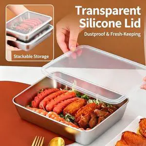 Flip-Top Stainless Steel Food Storage Containers , Microwave-Safe Meal Prep Containers, Fridge Organizer for Fruits & Meat, Portable Storage Boxes for School, Outdoor & Kitchen Organization Flip-Top Stainless Steel Food Storage Containers , Microwave-Safe Meal Prep Containers, Fridge Organizer for Fruits & Meat, Portable Storage Boxes for School, Outdoor & Kitchen Organization