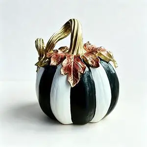 Charming Resin Pumpkin Ornament, Black White Plaid Pumpkin Tabletop Decor, Multipurpose Indoor Outdoor Home Centerpiece for Halloween Thanksgiving Fall Decor Charming Resin Pumpkin Ornament, Black White Plaid Pumpkin Tabletop Decor, Multipurpose Indoor Outdoor Home Centerpiece for Halloween Thanksgiving Fall Decor