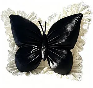 Black Butterfly Shaped Throw Pillow, Soft Plush Decorative Butterfly Cushion, Aesthetic Fluffy Accent Pillow, Ergonomic Comfort Cushion Black Butterfly Shaped Throw Pillow, Soft Plush Decorative Butterfly Cushion, Aesthetic Fluffy Accent Pillow, Ergonomic Comfort Cushion