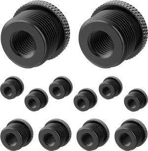 5 Core Mic Stand Adapter 12 Pieces 5/8 Male to 3/8 Female Screw Thread Conversion Connector for Microphone Stands Boom Arms Camera Tripod - MS ADP M BLK 3858 12PCS