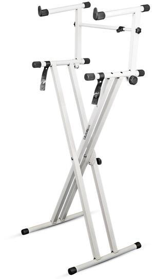 5 Core 2 Tier Keyboard Stand Double X Style Adjustable Electric Piano Riser Holder
