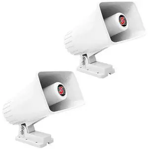 5 Core Indoor Outdoor PA Horn Speaker Pair 6 x 4 Inch Loud PA System 8Ohm 50W Loud Siren HW 405 WH 2PCS