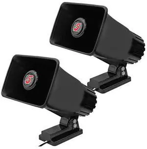 5 Core PA Speaker 6 x 4 Inch 50W Bull Horn Loud Indoor Outdoor Speakers System 8Ohm Reflex Megaphone Mounting Bracket & Hardware Included Black - HW 405 BLK 2PCS