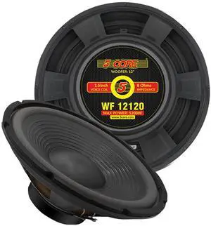 5 Core 12 Inch DJ Subwoofer Speaker 1200W Peak 8Ohm Audio Replacement Sub woofer 5 Core 12 Inch DJ Subwoofer Speaker 1200W Peak 8Ohm Audio Replacement Sub woofer