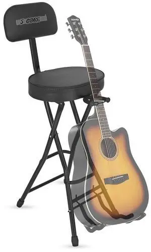 5 Core Guitar Stool Adjustable Backrest Piano Chair 3.15" Padded Seat Music Stand 5 Core Guitar Stool Adjustable Backrest Piano Chair 3.15" Padded Seat Music Stand