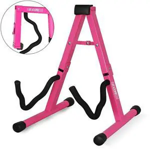 5 Core Guitar Stand A Frame Shape w Soft Foam Arms Non Slip Rubber Supports Acoustic Electric Bass Ukulele Banjo Foldable for School Studio Stage Concerts Pink - GSS BPNK 1PC 5 Core Guitar Stand A Frame Shape w Soft Foam Arms Non Slip Rubber Supports Acoustic Electric Bass Ukulele Banjo Foldable for School Studio Stage Concerts Pink - GSS BPNK 1PC
