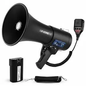 5 Core Megaphone Bullhorn 50W Speaker w Bluetooth Siren Adjustable Volume Loud Portable PA System 5 Core Megaphone Bullhorn 50W Speaker w Bluetooth Siren Adjustable Volume Loud Portable PA System