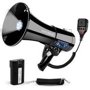 5 Core Megaphone Bullhorn 50W Speaker w Bluetooth Siren Adjustable Volume Loud Portable PA System 5 Core Megaphone Bullhorn 50W Speaker w Bluetooth Siren Adjustable Volume Loud Portable PA System