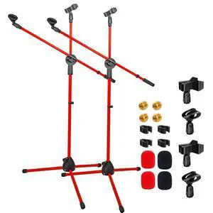 5 Core Microphone Stand Floor Pair Universal Adjustable 63" Tripod Mic Stands w Boom Arm 5 Core Microphone Stand Floor Pair Universal Adjustable 63" Tripod Mic Stands w Boom Arm