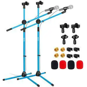 5 Core Microphone Stand Floor Pair Universal Adjustable 63" Tripod Mic Stands w Boom Arm 5 Core Microphone Stand Floor Pair Universal Adjustable 63" Tripod Mic Stands w Boom Arm