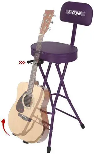 5Core Guitar Stool 3.15" Padded Chair w Backrest Foldable Music Seat Built in Foot Rest Guitar Stand 5Core Guitar Stool 3.15" Padded Chair w Backrest Foldable Music Seat Built in Foot Rest Guitar Stand