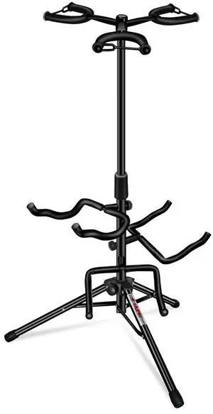 5 Core Guitar Stand Adjustable Triple Guitars Stands Floor w Neck Holder Universal Supports for Acoustic Electric Classic Bass Instrument Folding Portable Black - GSH 3N1 5 Core Guitar Stand Adjustable Triple Guitars Stands Floor w Neck Holder Universal Supports for Acoustic Electric Classic Bass Instrument Folding Portable Black - GSH 3N1