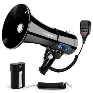 5 Core Megaphone Bullhorn 50W Speaker w Bluetooth Siren Adjustable Volume Loud Portable PA System 5 Core Megaphone Bullhorn 50W Speaker w Bluetooth Siren Adjustable Volume Loud Portable PA System