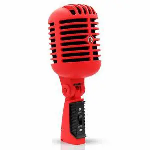 5 Core Classic Retro Microphone Dynamic Metal Body Old Vintage Style Unidirectional Cardioid Mic w XLR Input Universal Stand Compatible - RTRO MIC RED 5 Core Classic Retro Microphone Dynamic Metal Body Old Vintage Style Unidirectional Cardioid Mic w XLR Input Universal Stand Compatible - RTRO MIC RED