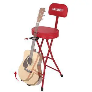 5Core Guitar Stool 3.15" Padded Chair w Backrest Foldable Music Seat Built in Foot Rest Guitar Stand 5Core Guitar Stool 3.15" Padded Chair w Backrest Foldable Music Seat Built in Foot Rest Guitar Stand