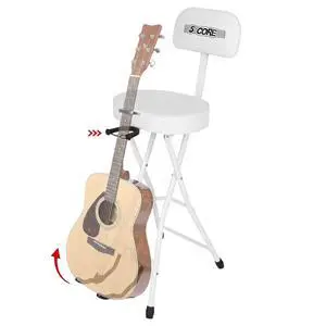 5Core Guitar Stool 3.15" Padded Chair w Backrest Foldable Music Seat Built in Foot Rest Guitar Stand 5Core Guitar Stool 3.15" Padded Chair w Backrest Foldable Music Seat Built in Foot Rest Guitar Stand