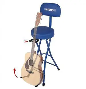 5Core Guitar Stool 3.15" Padded Chair w Backrest Foldable Music Seat Built in Foot Rest Guitar Stand 5Core Guitar Stool 3.15" Padded Chair w Backrest Foldable Music Seat Built in Foot Rest Guitar Stand