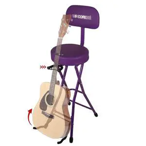5Core Guitar Stool 3.15" Padded Chair w Backrest Foldable Music Seat Built in Foot Rest Guitar Stand 5Core Guitar Stool 3.15" Padded Chair w Backrest Foldable Music Seat Built in Foot Rest Guitar Stand