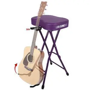 5Core Guitar Stool 3.15" Padded Chair Foldable Heavy Duty Music Seat Built in Foot Rest Guitar Stand 5Core Guitar Stool 3.15" Padded Chair Foldable Heavy Duty Music Seat Built in Foot Rest Guitar Stand
