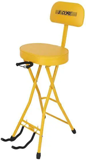 5Core Guitar Stool 3.15" Padded Chair w Backrest Foldable Music Seat Built in Foot Rest Guitar Stand 5Core Guitar Stool 3.15" Padded Chair w Backrest Foldable Music Seat Built in Foot Rest Guitar Stand