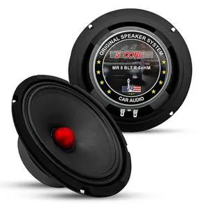 5 CORE 8 Inch Speaker Mid Range Bullet Replacement Car Driver Red Aluminium Bullet Loudspeaker 500W Max 4 Ohms Audio Door Speakers for Car or Truck Stereo Sound System - MR 8 BLT R 4oHM 5 CORE 8 Inch Speaker Mid Range Bullet Replacement Car Driver Red Aluminium Bullet Loudspeaker 500W Max 4 Ohms Audio Door Speakers for Car or Truck Stereo Sound System - MR 8 BLT R 4oHM