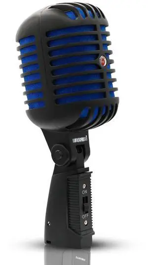 5 Core Inc. Classic Retro Microphone Dynamic Metal Body Old Vintage Style Unidirectional Cardioid Mic For Singing w XLR Input - RTRO MIC CH BLK-BLU 5 Core Inc. Classic Retro Microphone Dynamic Metal Body Old Vintage Style Unidirectional Cardioid Mic For Singing w XLR Input - RTRO MIC CH BLK-BLU