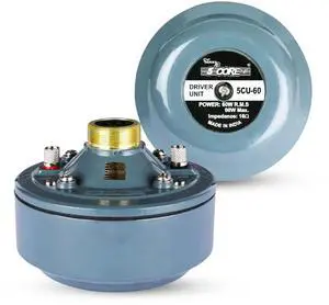 5 Core Compression Driver 600W PMPO 16 Ohm Screw on Type Mid Range Horn Throat Tweeter Speaker 60W RMS 18 TPI Threading Aluminum Body- DU 60W 5 Core Compression Driver 600W PMPO 16 Ohm Screw on Type Mid Range Horn Throat Tweeter Speaker 60W RMS 18 TPI Threading Aluminum Body- DU 60W