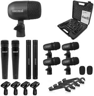 5 Core 9 Piece Drum Microphone Set w Kick Bass, Tom/Snare and Condenser Hi Hat & Cymbals Mics 5 Core 9 Piece Drum Microphone Set w Kick Bass, Tom/Snare and Condenser Hi Hat & Cymbals Mics