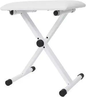 5Core Portable Piano Keyboard Music X-Style Adjustable Padded Stool Chair Seat Bench White DS 02 WH