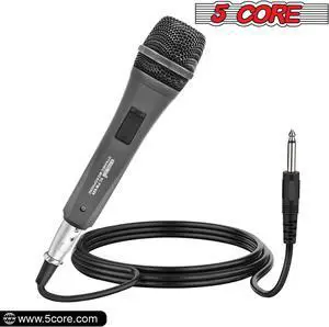 5 Core Microphone XLR Dynamic Mic Karaoke Singing Handheld Microfono Wired Professional Unidirectional 1/4 Plug In Cord Connection for Vocal DJ Music - PM 608
