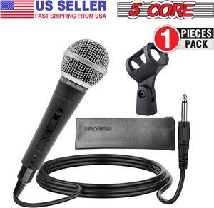 5 Core Professional Dynamic Vocal Microphone - Unidirectional Handheld Mic XLR Karaoke Microphone with ON/OFF Switch Includes 16ft XLR Audio Cable to 1/4'' Audio Jack Included - ND-58S