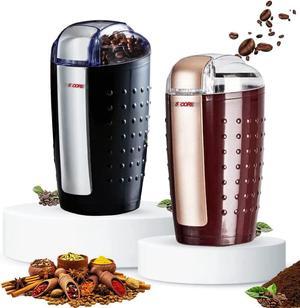 5 Core Coffee Grinder Electric One-Touch Spice Grinders 12 Cups Capacity Stainless Steel Blades 2Pcs CG 01 BR & BL