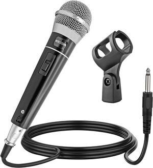 5 Core Microphone XLR Dynamic Mic Karaoke Singing Handheld Microfono Wired Professional Unidirectional 1/4 Plug In Cord Connection for Vocal DJ Music - PM 100