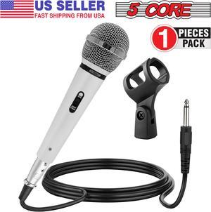 5 Core Karaoke Microphone Dynamic Vocal Handheld Mic Cardioid Unidirectional Microfono w On and Off Switch Includes XLR Audio Cable Mic Holder -PM 111 CH