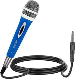5 Core Karaoke Microphone Dynamic Vocal Cardioid Unidirectional Mic w ON/ OFF Switch XLR Cord PM 286 BLU