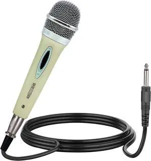 5 Core Microphone XLR Dynamic Mic Karaoke Singing Handheld Microfono Wired Professional Unidirectional 1/4 Plug In Cord Connection for Vocal DJ Music - PM 286 WH