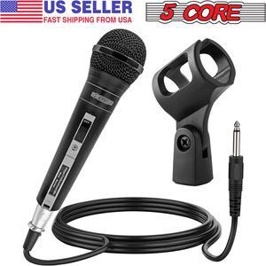 5 Core Microphone XLR Dynamic Mic Karaoke Singing Handheld Microfono Wired Professional Unidirectional 1/4 Plug In Cord Connection for Vocal DJ Music - PM 757