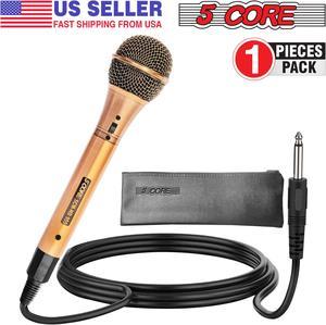 5Core Premium Vocal Dynamic Cardioid Handheld Microphone Neodymium Magnet Unidirectional Mic, 16ft Detachable XLR DLX Cable to ¼ Audio Jack Mic Clip On/Off Switch for Karaoke Singing ND-959 Elantra