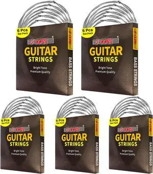 5 Core Bass Guitar Strings Brass Phosphor Bronze Extra Light Gauge (.045.125) High Carbon Steel Core Bright & Powerful Tone 5 String Set for All Bass Guitars - GS EL BSS 5PCS
