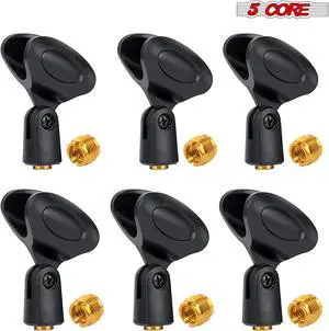 5 Core Microphone Clip Holder 6 Pieces with Screw Adapters 5/8 to 3/8 Inch - MC 02 6PCS