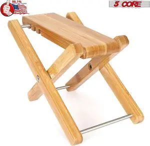 5 Core Wood Guitar Foot Stool 3 Position Height Adjustable Guitar Foot Stand Solid Wood Foot Stool GFS WD