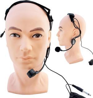 5 Core Headset Microphone Professional Flexible Boom Wired Hands Free Mic 1/4" Connector Jack for Speakers Voice Amplifier Coaches PA System - MIC HM 01