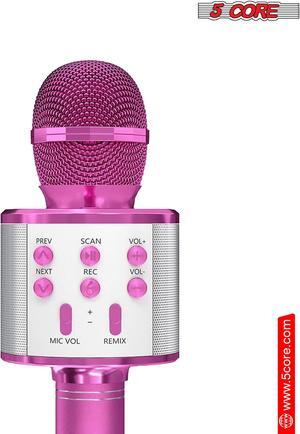 5 Core Inc. Karaoke Microphone Bluetooth Mic Portable Handheld Wireless Singing Machine Cordless Microfonos - WM SPK PINK