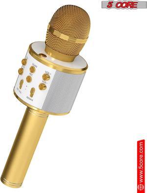 5 Core Inc. Karaoke Microphone Bluetooth Mic Portable Handheld Wireless Singing Machine Cordless Microfonos - WM SPK GLD