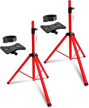 5 Core Speakers Stands 2Pc Red Height Adjustable Tripod DJ PA Monitor Holder for Large Speakers SS ECO 2PK RED WoB
